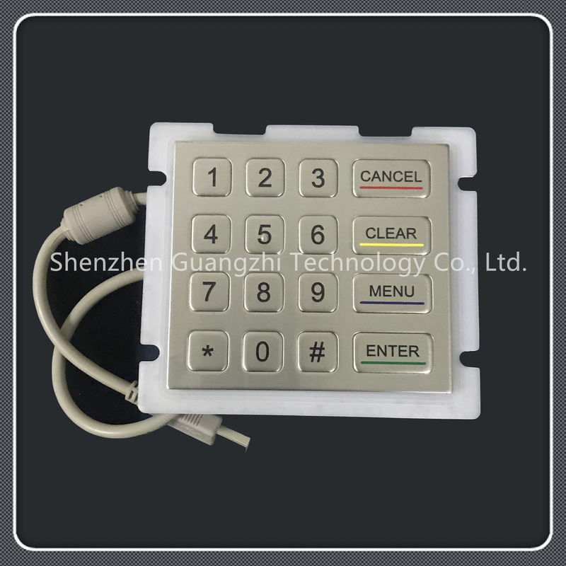 4 X 4 Layout Custom Usb Keyboard , Ip67 Class 16 Key Keypad Waterproof